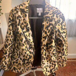 Small, Nine West Women’s blazer, Leopard & Gold